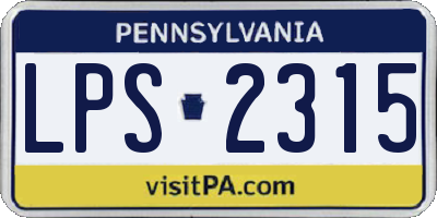 PA license plate LPS2315