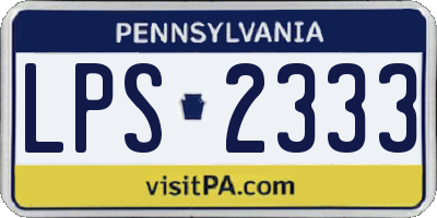 PA license plate LPS2333