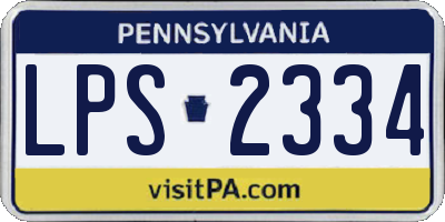 PA license plate LPS2334