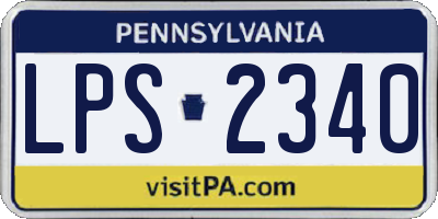 PA license plate LPS2340