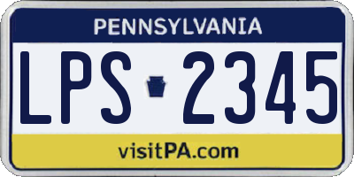 PA license plate LPS2345