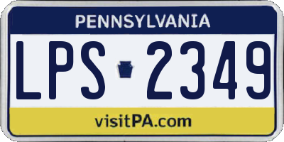 PA license plate LPS2349