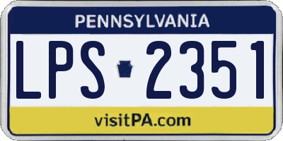 PA license plate LPS2351