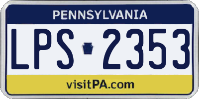 PA license plate LPS2353