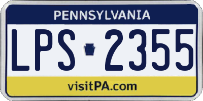 PA license plate LPS2355