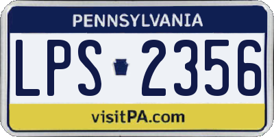 PA license plate LPS2356