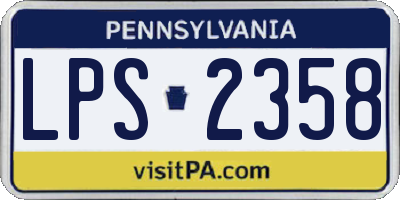 PA license plate LPS2358