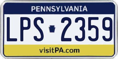 PA license plate LPS2359