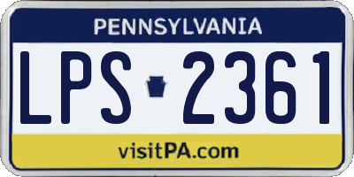 PA license plate LPS2361