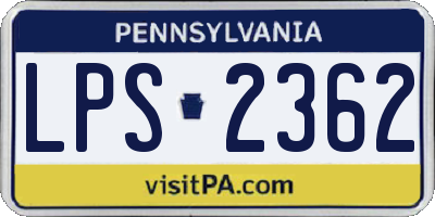 PA license plate LPS2362
