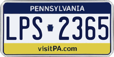 PA license plate LPS2365