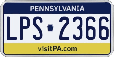 PA license plate LPS2366