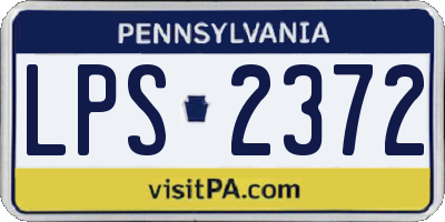 PA license plate LPS2372