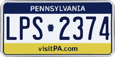 PA license plate LPS2374