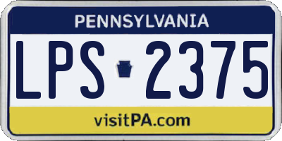 PA license plate LPS2375