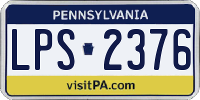 PA license plate LPS2376