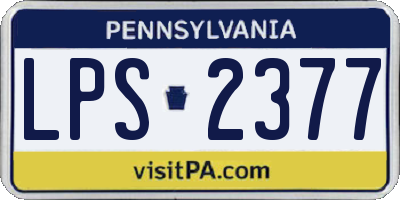 PA license plate LPS2377