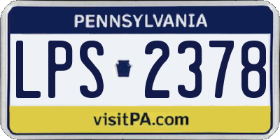 PA license plate LPS2378