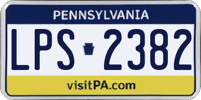 PA license plate LPS2382