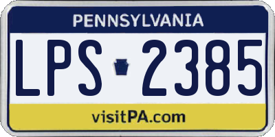 PA license plate LPS2385