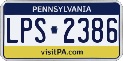 PA license plate LPS2386