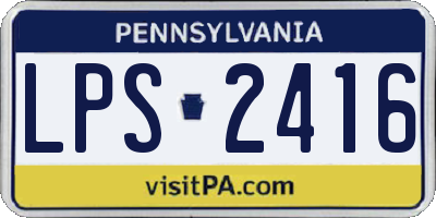 PA license plate LPS2416