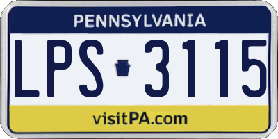 PA license plate LPS3115