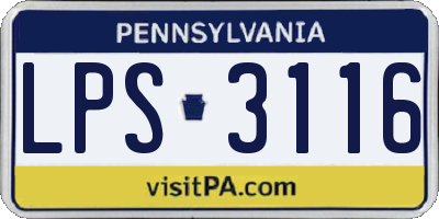PA license plate LPS3116