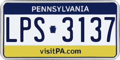 PA license plate LPS3137