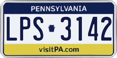 PA license plate LPS3142