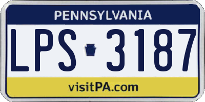 PA license plate LPS3187