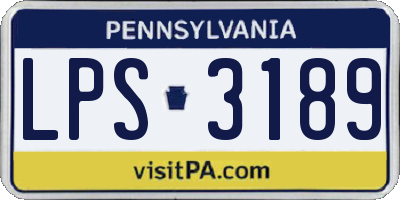 PA license plate LPS3189