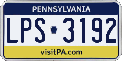 PA license plate LPS3192