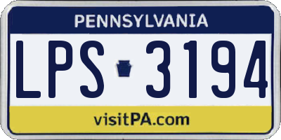 PA license plate LPS3194