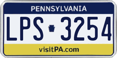 PA license plate LPS3254
