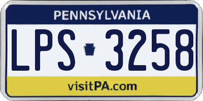 PA license plate LPS3258