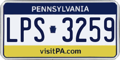 PA license plate LPS3259