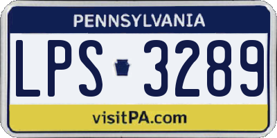 PA license plate LPS3289