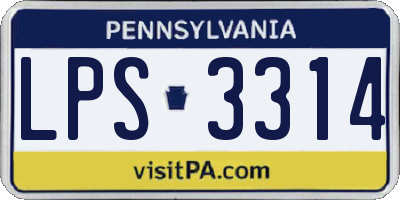 PA license plate LPS3314