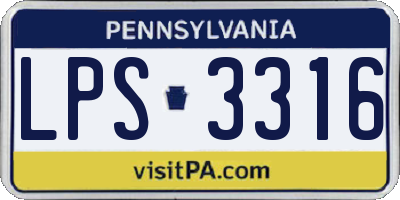 PA license plate LPS3316