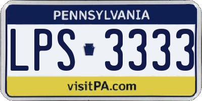 PA license plate LPS3333