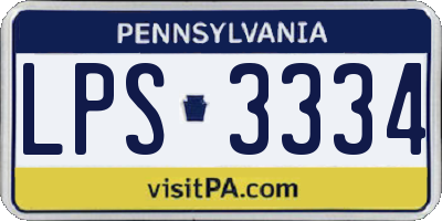 PA license plate LPS3334