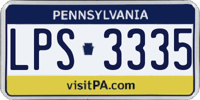 PA license plate LPS3335