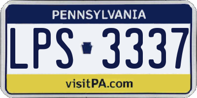 PA license plate LPS3337