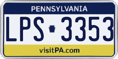 PA license plate LPS3353