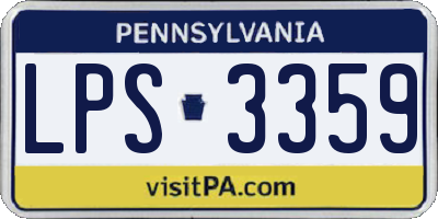 PA license plate LPS3359