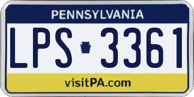 PA license plate LPS3361