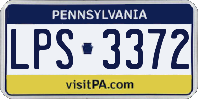PA license plate LPS3372