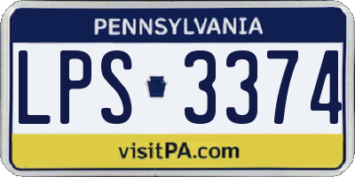 PA license plate LPS3374