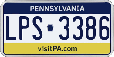PA license plate LPS3386